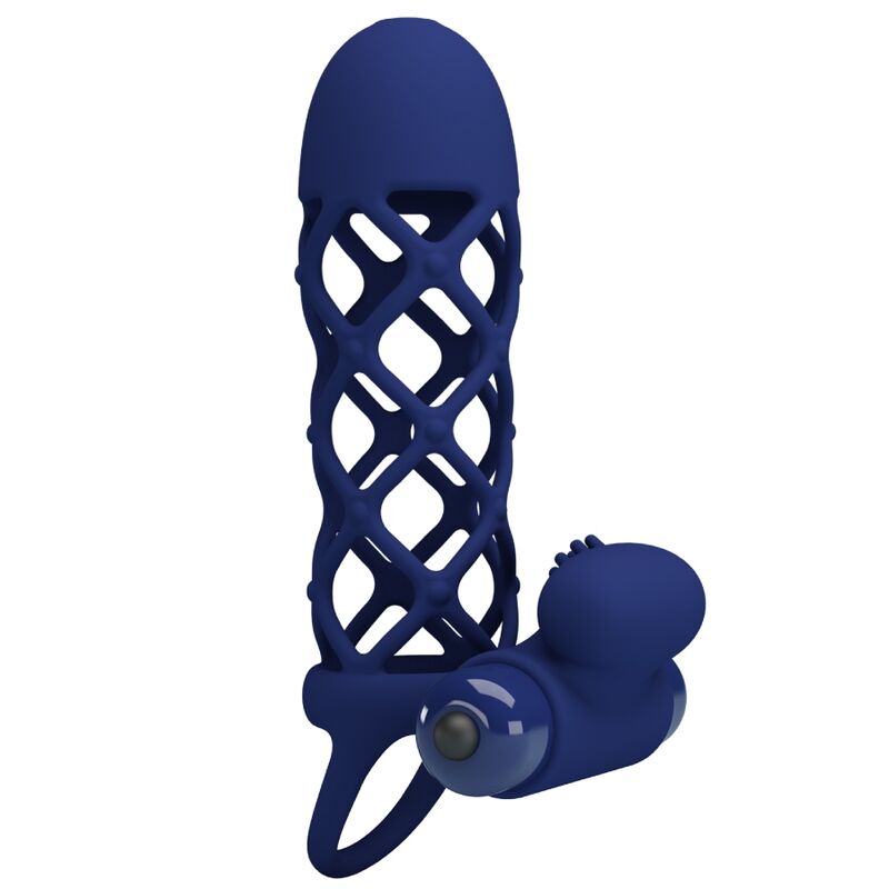 PRETTY LOVE - GIANN ANELLO VIBRATORE CON GUAINA IN SILICONE BLU - PRETTY LOVE MALE | Lingerie Harness Boutique
