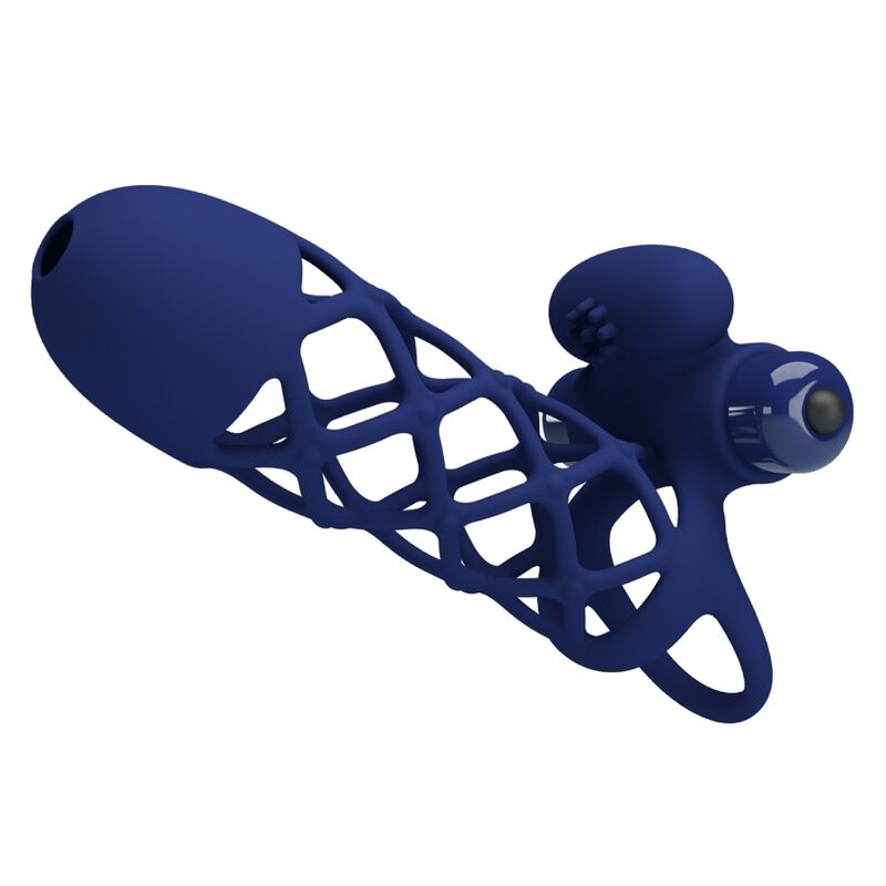 PRETTY LOVE - GIANN ANELLO VIBRATORE CON GUAINA IN SILICONE BLU - PRETTY LOVE MALE | Lingerie Harness Boutique