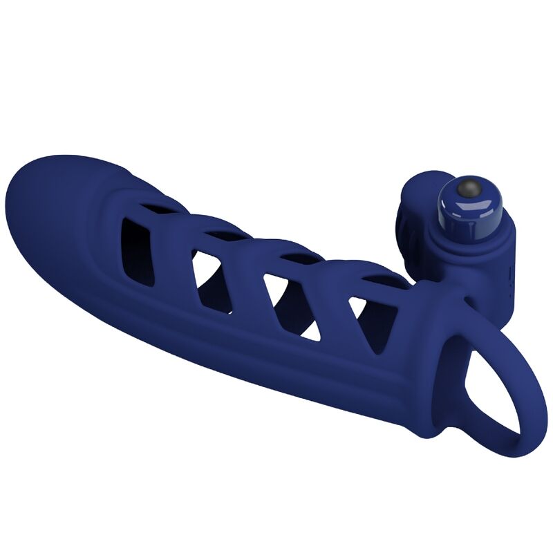 PRETTY LOVE - ALTAF ANELLO VIBRATORE CON GUAINA IN SILICONE BLU - PRETTY LOVE MALE | Lingerie Harness Boutique