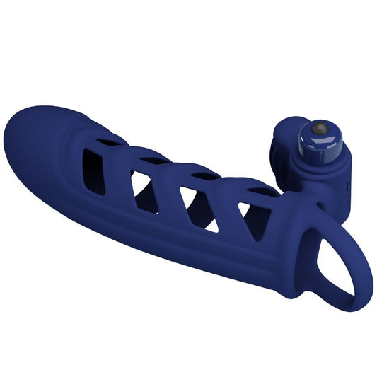 PRETTY LOVE - ALTAF ANELLO VIBRATORE CON GUAINA IN SILICONE BLU - PRETTY LOVE MALE | Lingerie Harness Boutique