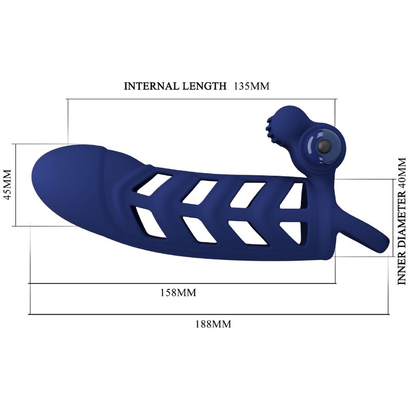 PRETTY LOVE - ALTAF ANELLO VIBRATORE CON GUAINA IN SILICONE BLU - PRETTY LOVE MALE | Lingerie Harness Boutique