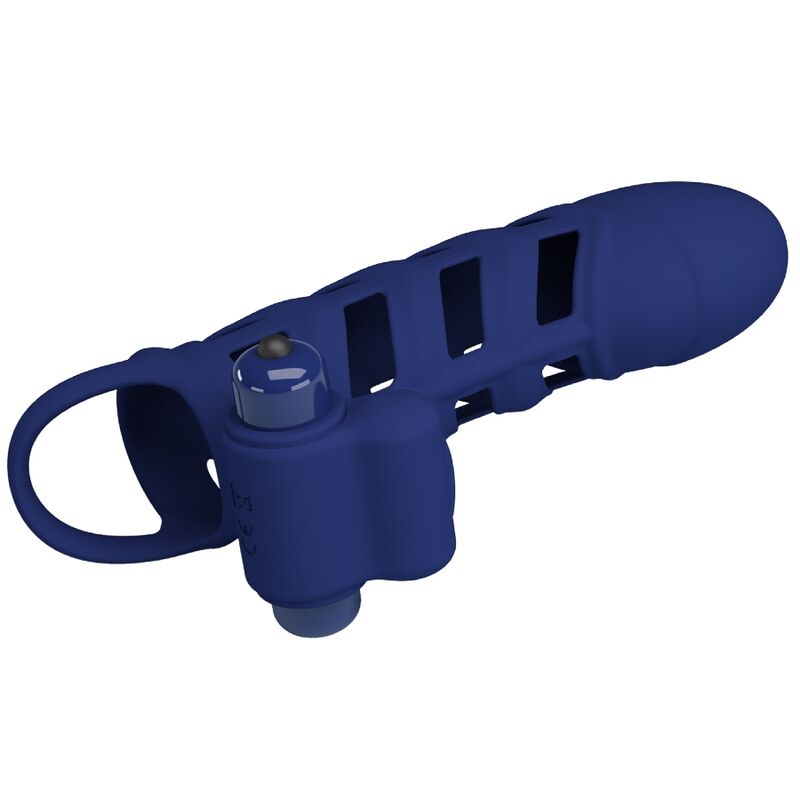 PRETTY LOVE - ALTAF ANELLO VIBRATORE CON GUAINA IN SILICONE BLU - PRETTY LOVE MALE | Lingerie Harness Boutique