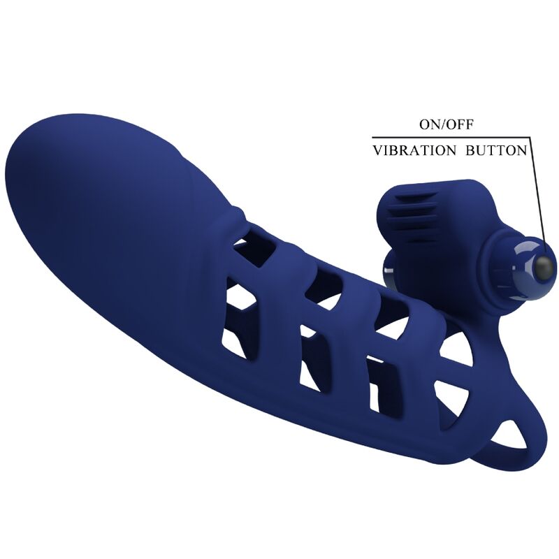 PRETTY LOVE - ALTAF ANELLO VIBRATORE CON GUAINA IN SILICONE BLU - PRETTY LOVE MALE | Lingerie Harness Boutique