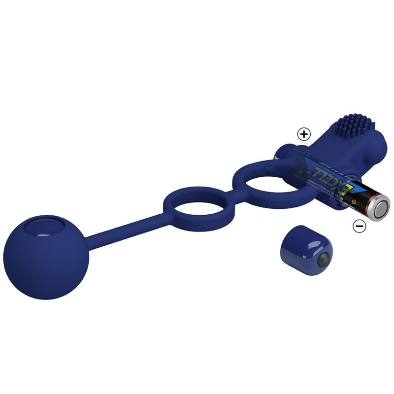 PRETTY LOVE - REMINGTON DOPPIO ANELLO VIBRANTE CON SPINA BLU - PRETTY LOVE MALE | Lingerie Harness Boutique
