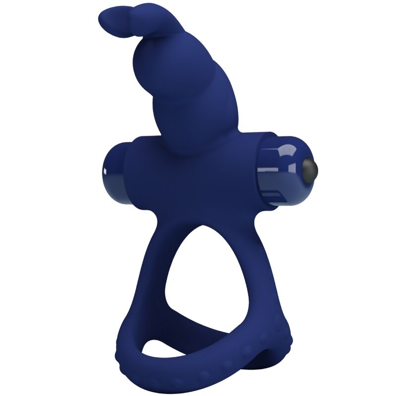 PRETTY LOVE - LUCHITO ANELLO VIBRANTE DOPPIO CONIGLIO BLU - PRETTY LOVE MALE | Lingerie Harness Boutique