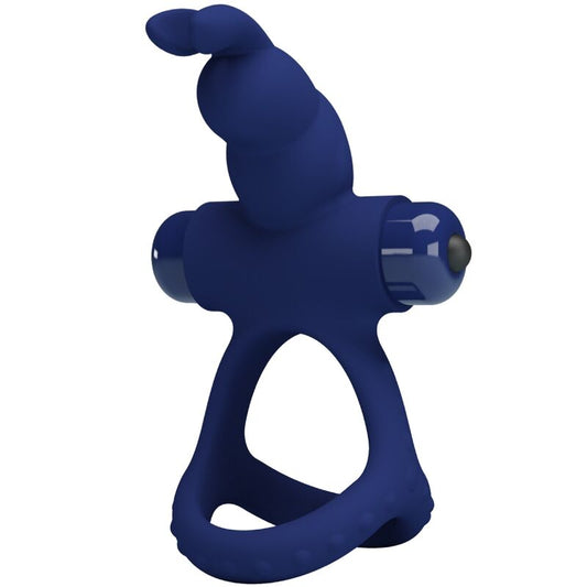 PRETTY LOVE - LUCHITO ANELLO VIBRANTE DOPPIO CONIGLIO BLU - PRETTY LOVE MALE | Lingerie Harness Boutique
