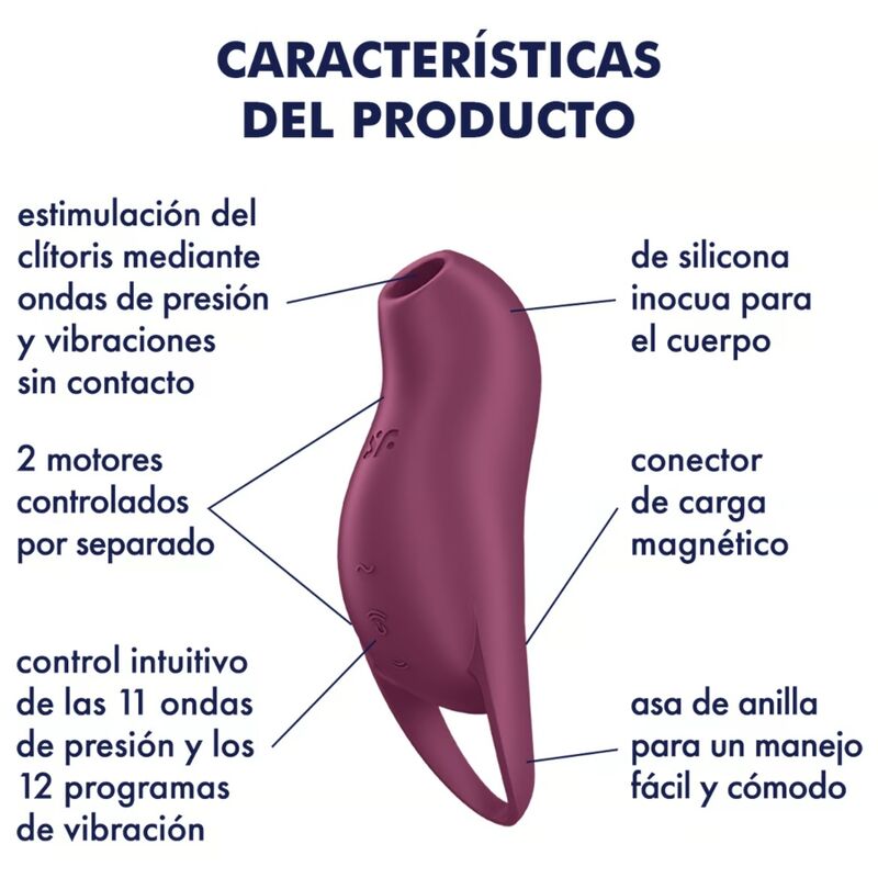 SATISFYER - POCKET PRO 1 STIMOLATORE CLITORIDE GRANATO - SATISFYER AIR PULSE | Lingerie Harness Boutique