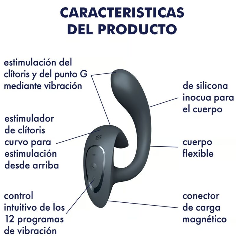 SATISFYER - G FOR GODDESS 1 VIBRATORE CONIGLIO GRIGIO SCURO - SATISFYER VIBRATOR | Lingerie Harness Boutique