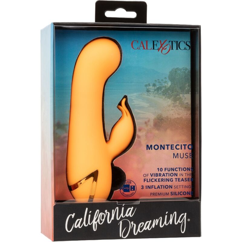 CALEXOTICS - MONTECITO MUSE VIBRATORE RABBIT ORANGE BY CALIFORNIA DREAMING - CALEXOTICS | Lingerie Harness Boutique