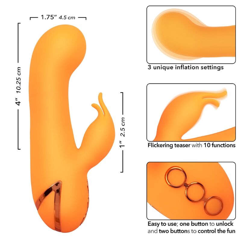 CALEXOTICS - MONTECITO MUSE VIBRATORE RABBIT ORANGE BY CALIFORNIA DREAMING - CALEXOTICS | Lingerie Harness Boutique