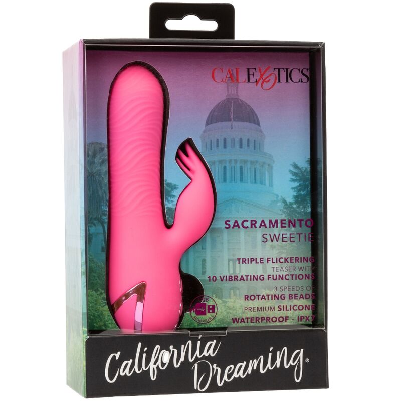 CALEXOTICS - SACRAMENTO SWEETIE VIBRATORE RABBIT PINK BY CALIFORNIA DREAMING - CALEXOTICS | Lingerie Harness Boutique