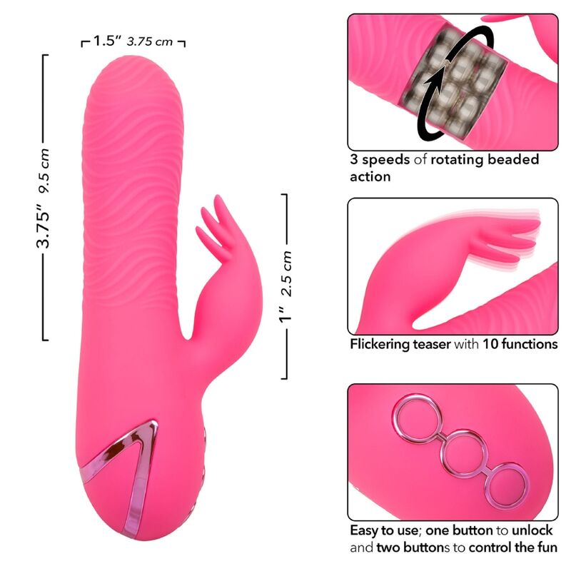 CALEXOTICS - SACRAMENTO SWEETIE VIBRATORE RABBIT PINK BY CALIFORNIA DREAMING - CALEXOTICS | Lingerie Harness Boutique