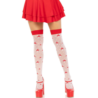 LEG AVENUE - CALZINI A FUNGO ROSSO/BIANCO - LEG AVENUE HOSIERY | Lingerie Harness Boutique
