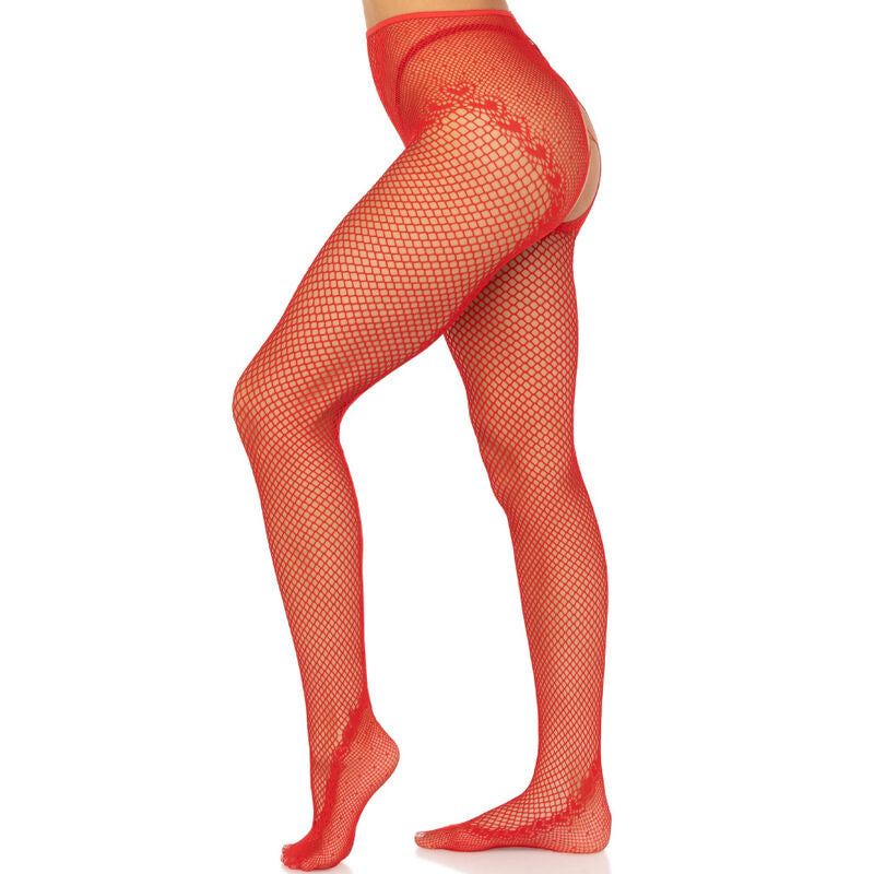 LEG AVENUE - CALZE A RETE SENZA CAVALLO ROSSO - LEG AVENUE HOSIERY | Lingerie Harness Boutique