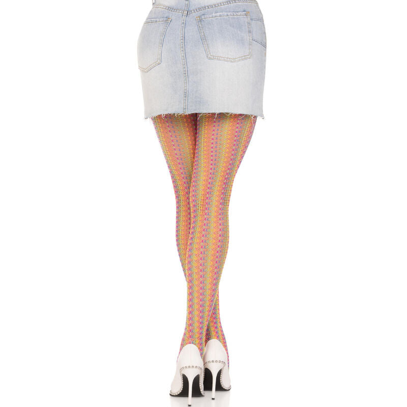 LEG AVENUE - CALZE ALL'UNCINETTO MULTICOLORE - LEG AVENUE HOSIERY | Lingerie Harness Boutique