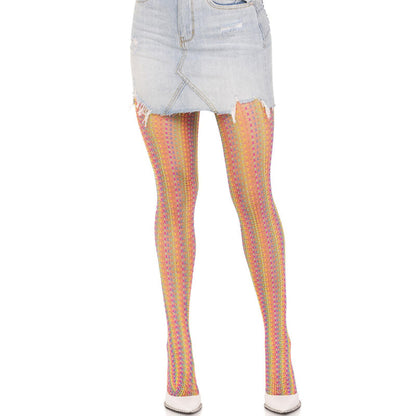 LEG AVENUE - CALZE ALL'UNCINETTO MULTICOLORE - LEG AVENUE HOSIERY | Lingerie Harness Boutique