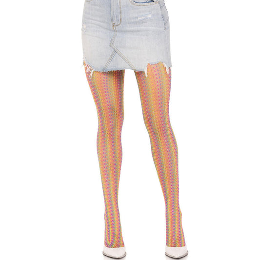 LEG AVENUE - CALZE ALL'UNCINETTO MULTICOLORE - LEG AVENUE HOSIERY | Lingerie Harness Boutique