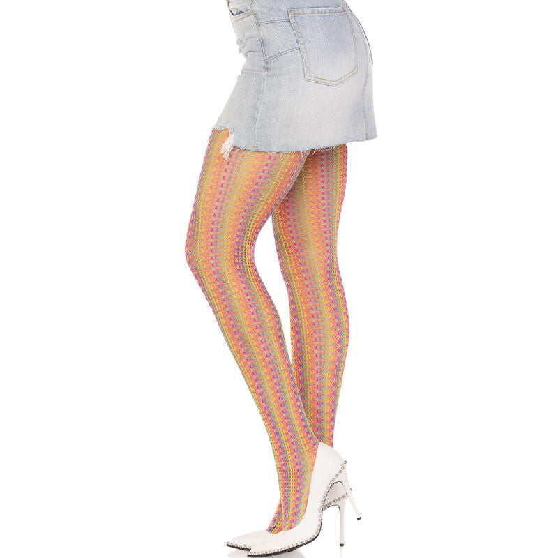 LEG AVENUE - CALZE ALL'UNCINETTO MULTICOLORE - LEG AVENUE HOSIERY | Lingerie Harness Boutique
