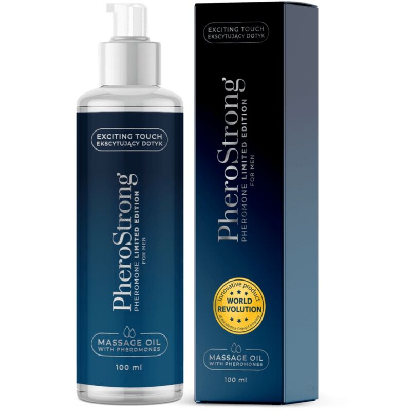 PHEROSTRONG - OLIO DA MASSAGGIO EDIZIONE LIMITATA PER UOMINI 100 ML - PHEROSTRONG | Lingerie Harness Boutique