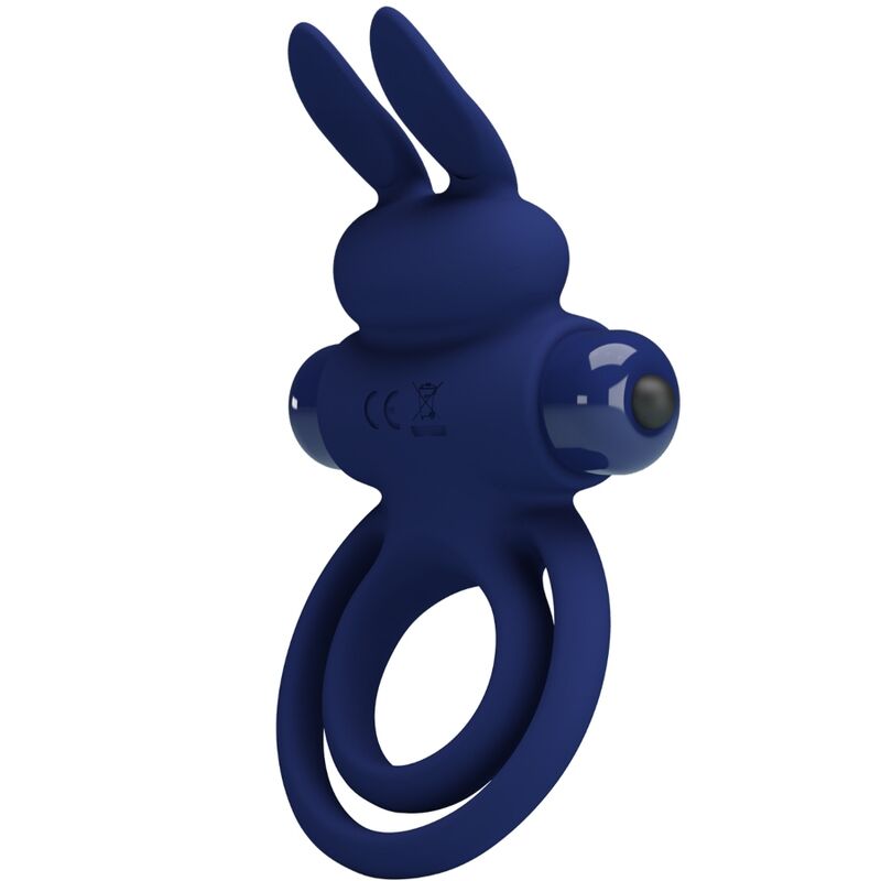 PRETTY LOVE - DAREY DOPPIO ANELLO VIBRANTE CONIGLIO BLU - PRETTY LOVE MALE | Lingerie Harness Boutique