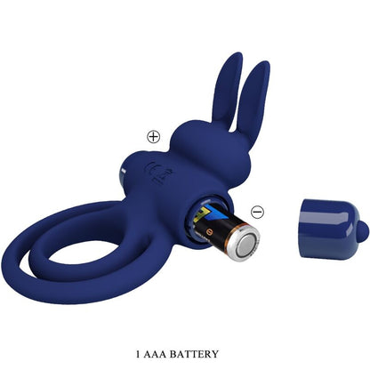 PRETTY LOVE - DAREY DOPPIO ANELLO VIBRANTE CONIGLIO BLU - PRETTY LOVE MALE | Lingerie Harness Boutique