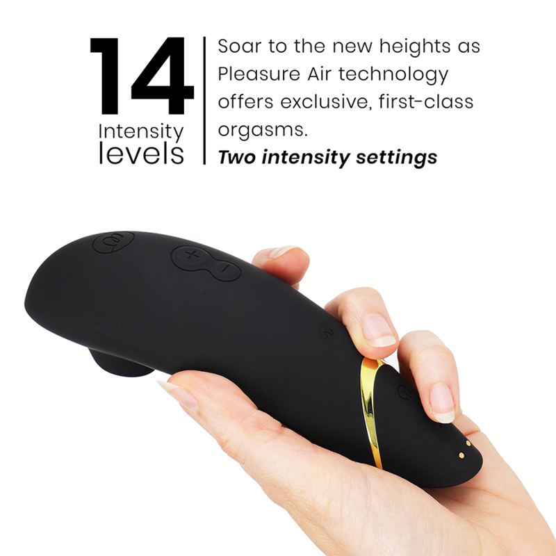 WOMANIZER - PREMIUM 2 STIMOLATORE CLITORALE NERO - WOMANIZER | Lingerie Harness Boutique