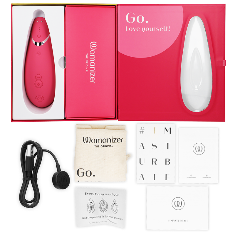 WOMANIZER - PREMIUM 2 STIMOLATORE CLITORALE LAMPONE - WOMANIZER | Lingerie Harness Boutique