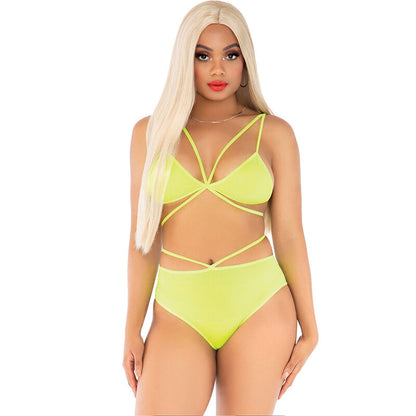 LEG AVENUE - YELLOW STRAPS TOP AND SLIP