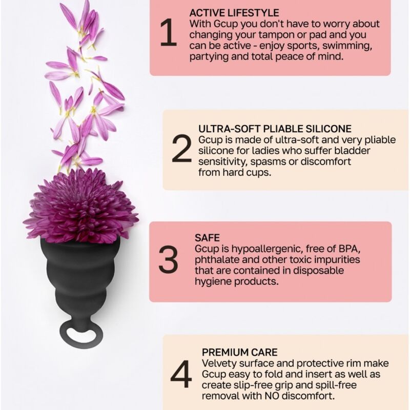 G-VIBE - GCUP COPPA MESTRUALE NERA - G-VIBE | Lingerie Harness Boutique