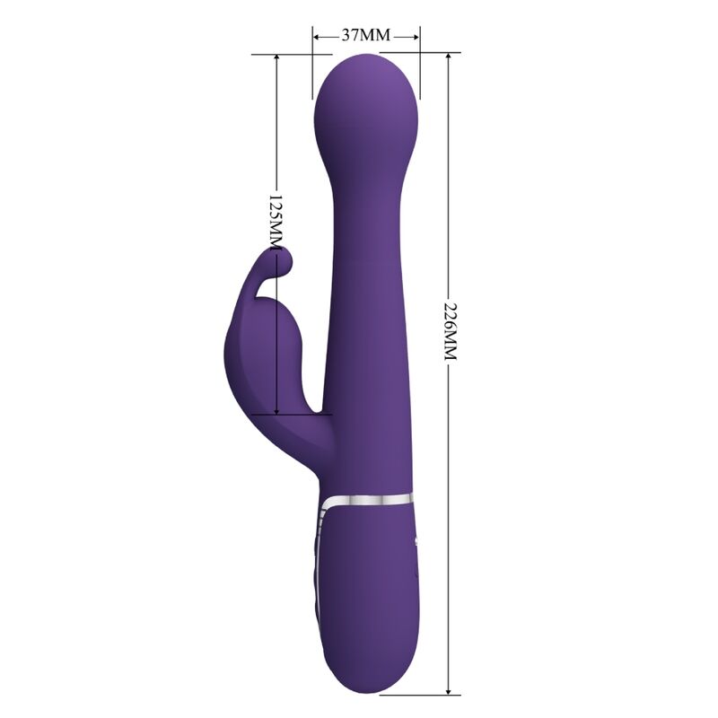 PRETTY LOVE - DEJON 3 IN 1 MULTIFUNCTIONAL RABBIT VIBRATOR PURPLE