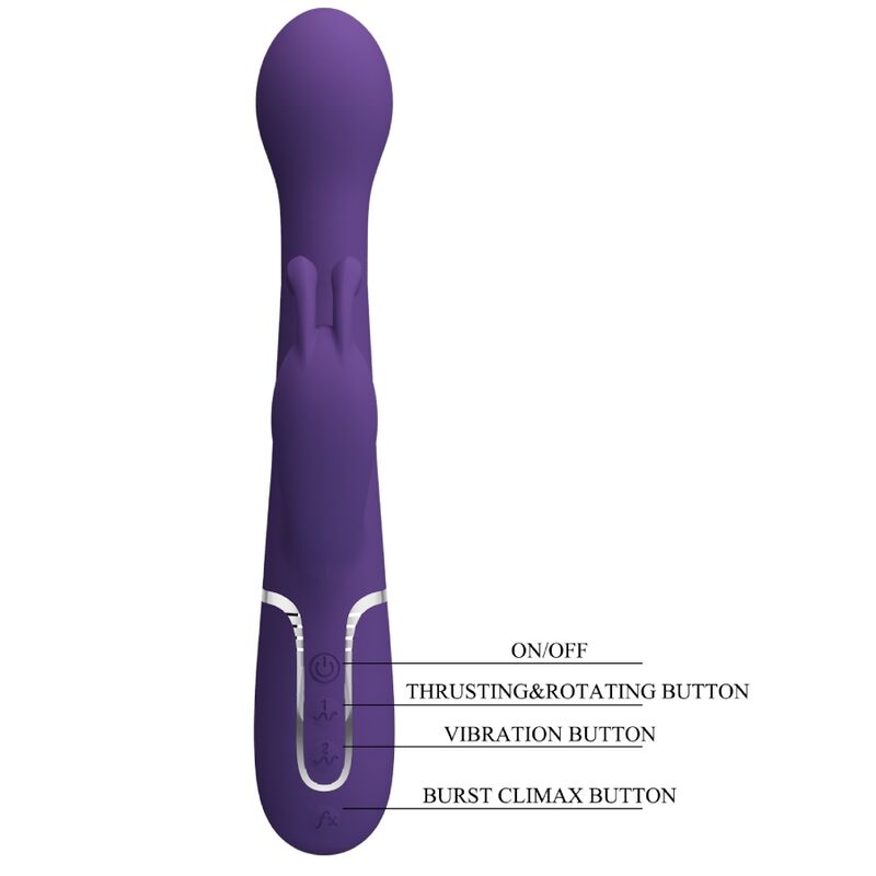 PRETTY LOVE - DEJON 3 IN 1 MULTIFUNCTIONAL RABBIT VIBRATOR PURPLE