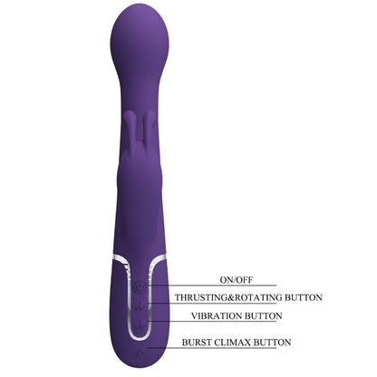 PRETTY LOVE - DEJON VIBRATORE RABBIT 3 IN 1 MULTIFUNZIONE VIOLA - PRETTY LOVE FLIRTATION | Lingerie Harness Boutique