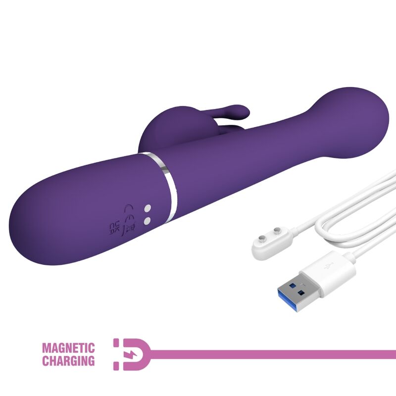 PRETTY LOVE - DEJON 3 IN 1 MULTIFUNCTIONAL RABBIT VIBRATOR PURPLE