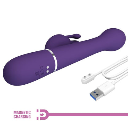 PRETTY LOVE - DEJON 3 IN 1 MULTIFUNCTIONAL RABBIT VIBRATOR PURPLE