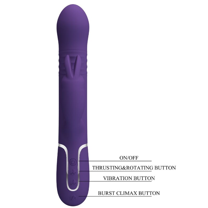 PRETTY LOVE - COALE VIBRATORE CONIGLIO CARBONE 4 EN 1 VIOLA - PRETTY LOVE FLIRTATION | Lingerie Harness Boutique