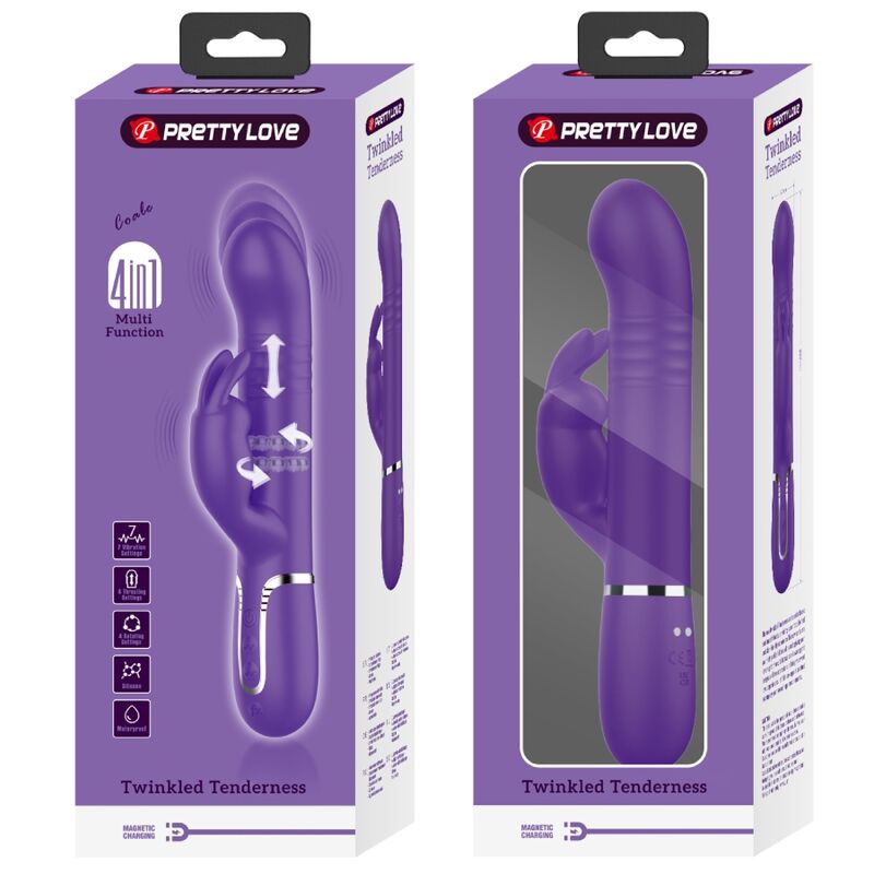 PRETTY LOVE - COALE COAL RABBIT VIBRATOR 4 IN 1 PURPLE