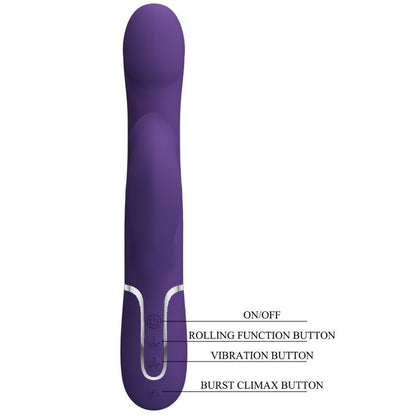 PRETTY LOVE - ZALIN PEARLS RABBIT VIBRATOR 4 IN 1 PURPLE