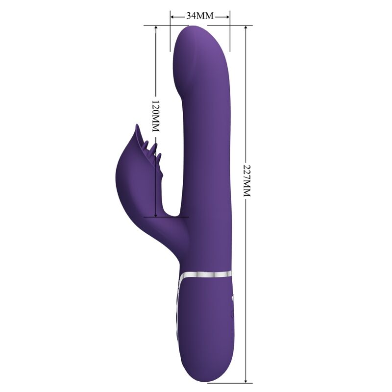 PRETTY LOVE - ZALIN PEARLS RABBIT VIBRATOR 4 IN 1 PURPLE