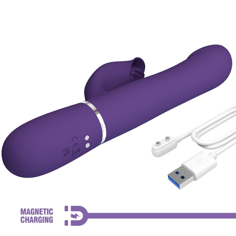 PRETTY LOVE - ZALIN PEARLS RABBIT VIBRATOR 4 IN 1 PURPLE