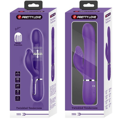 PRETTY LOVE - ZALIN PEARLS RABBIT VIBRATOR 4 IN 1 PURPLE