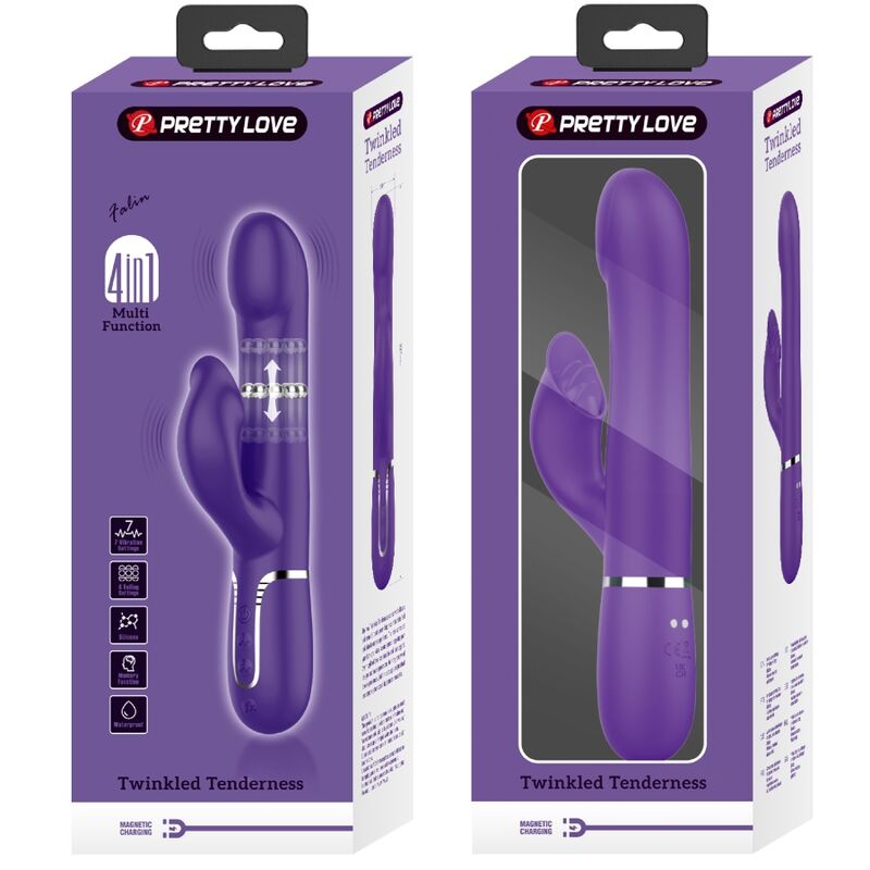 PRETTY LOVE - ZALIN PERLE VIBRATORE CONIGLIO 4 EN 1 VIOLA - PRETTY LOVE FLIRTATION | Lingerie Harness Boutique