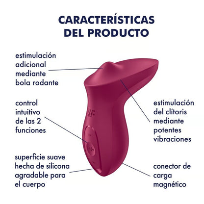SATISFYER - VIBRATORE ECCITANTE DA APPOGGIO CLITORIDE FUCSIA - SATISFYER VIBRATOR | Lingerie Harness Boutique