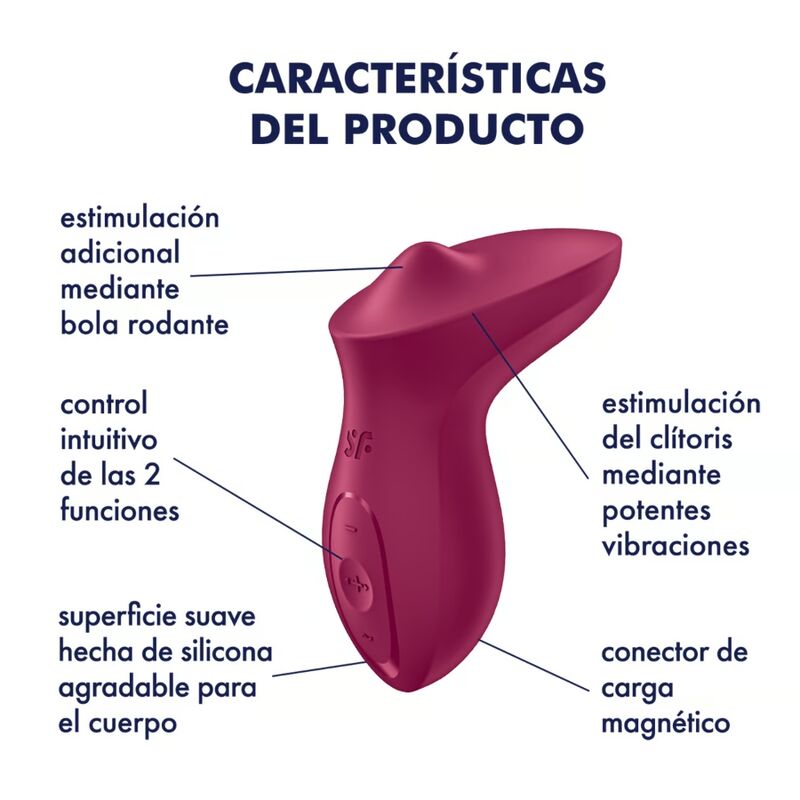 SATISFYER - VIBRATORE ECCITANTE DA APPOGGIO CLITORIDE FUCSIA - SATISFYER VIBRATOR | Lingerie Harness Boutique