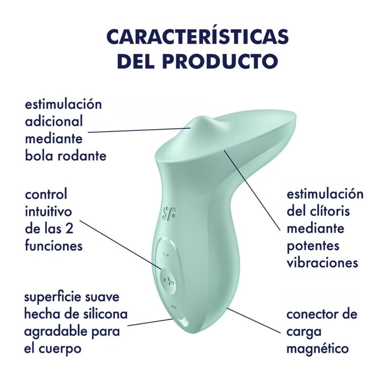 SATISFYER - VIBRATORE EXCITERRR DA APPOGGIO CLITORIDE MENTA - SATISFYER VIBRATOR | Lingerie Harness Boutique