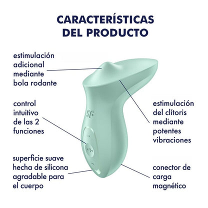 SATISFYER - VIBRATORE EXCITERRR DA APPOGGIO CLITORIDE MENTA - SATISFYER VIBRATOR | Lingerie Harness Boutique