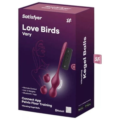 SATISFYER - LOVE BIRDS VARY SFERE VIBRANTI APP GRATUITA WINE ROSSO - SATISFYER VIBRATOR | Lingerie Harness Boutique