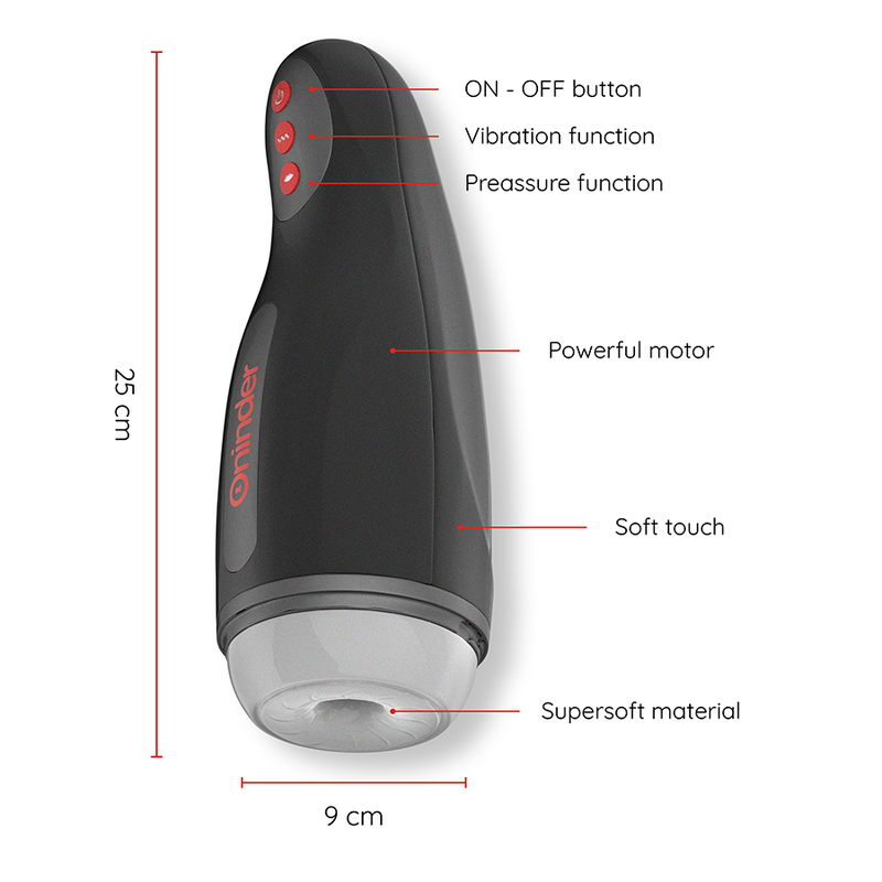 ONINDER - SEOUL MASTURBATORE MASCHILE RICARICABILE 10 VELOCITÀ - APP GRATUITA - ONINDER | Lingerie Harness Boutique