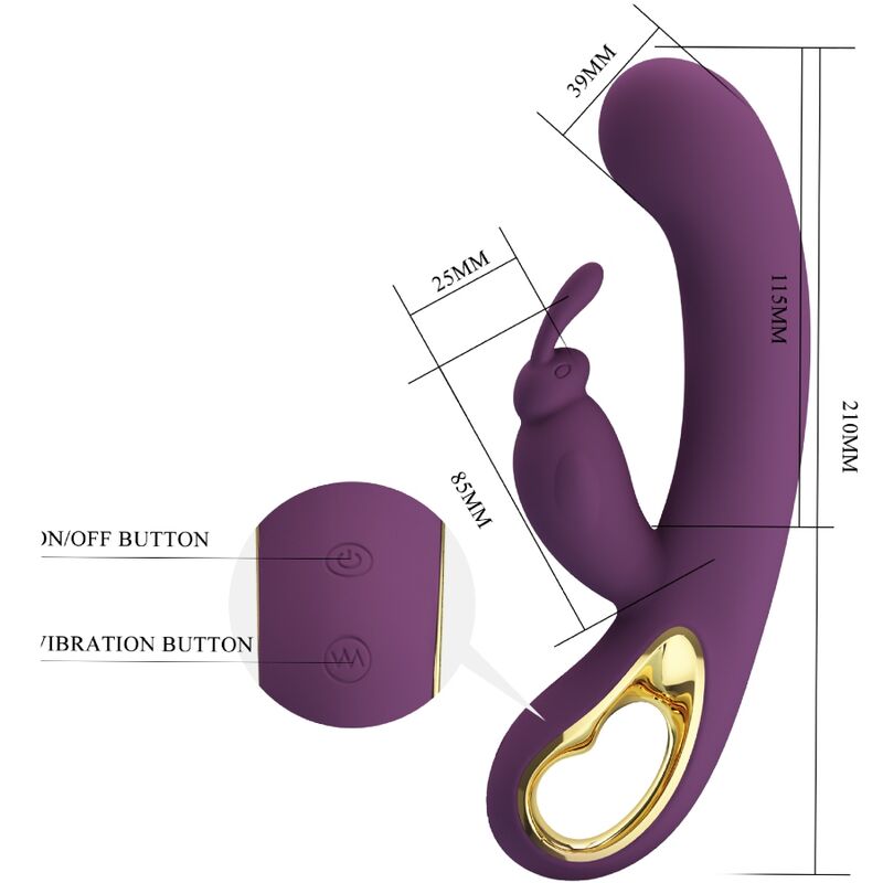 PRETTY LOVE - LIAM VIBRATORE RABBIT E STIMOLATORE DEL PUNTO G VIOLA - PRETTY LOVE FLIRTATION | Lingerie Harness Boutique