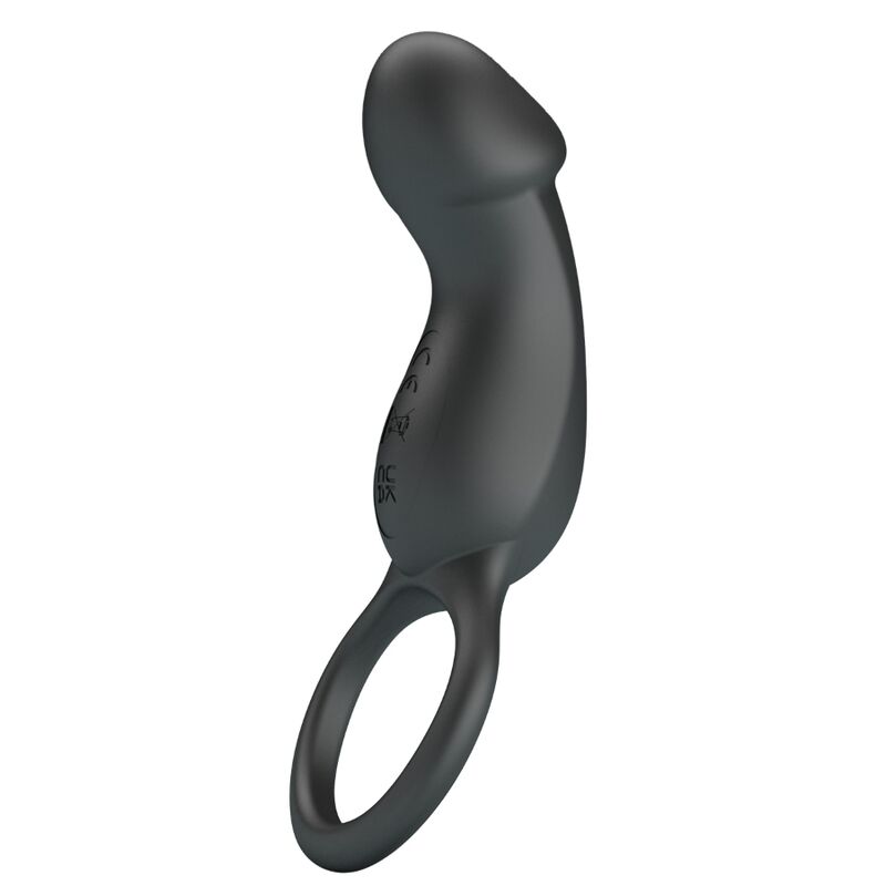 PRETTY LOVE - TRAE ANELLO VIBRANTE CON STIMOLATORE NERO - PRETTY LOVE MALE | Lingerie Harness Boutique