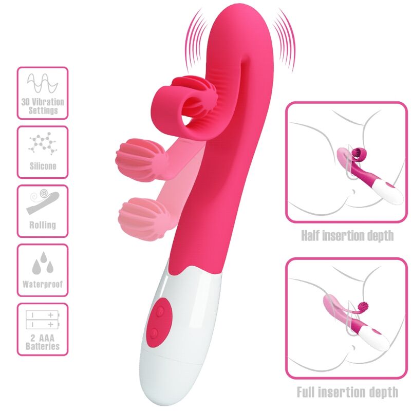 ROMANCE - VIBRATORE E STIMOLATORE 30 VELOCITÀ ROSA - ROMANCE | Lingerie Harness Boutique